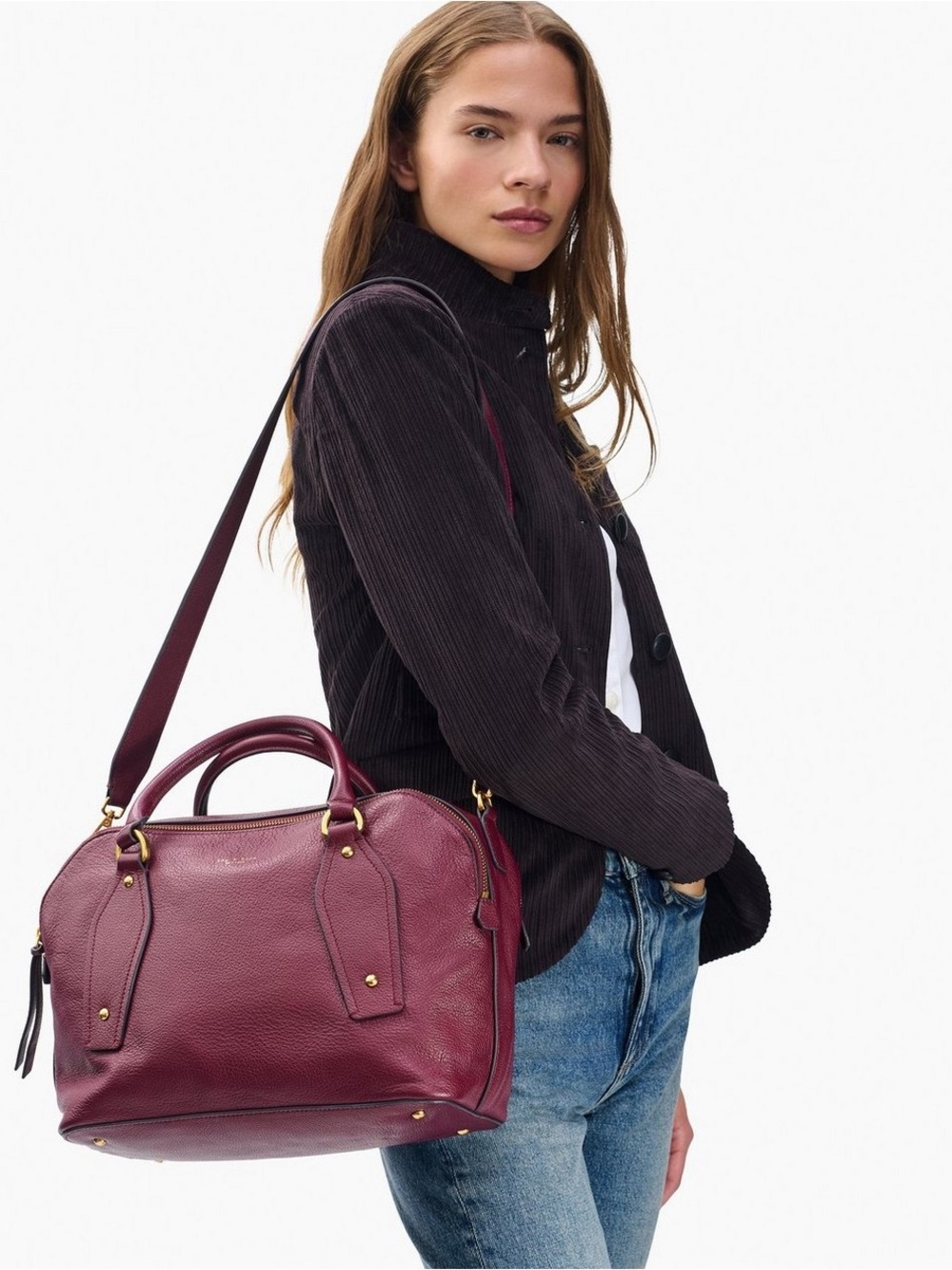 NWT Rag & Bone Gramercy Medium Leather Satchel Garnet Red Brick